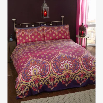 The Range Asha Zoro Ruby Duvet Cover Set - Red / King
