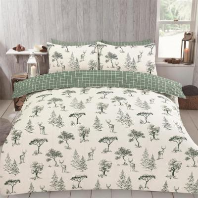 The Range Winter Stag Duvet Cover Set - Forest Green / King