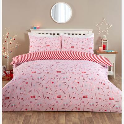 The Range Candy Canes Duvet Cover and Pillowcase Set - Blush / King