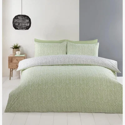 The Range Helston Green Duvet Cover Set - Green / King