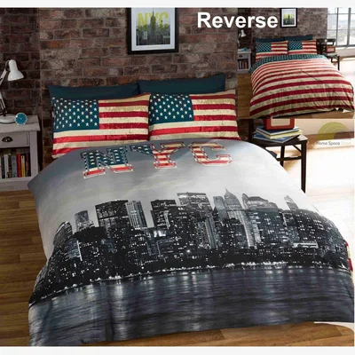 The Range NYC New York City Duvet Cover Set - Black / King