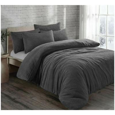 The Range Charcoal Teddy Duvet King - Charcoal