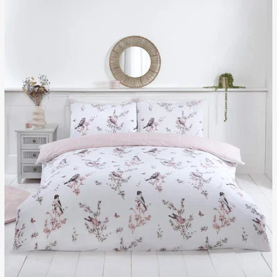 The Range Vintage Toile Floral Duvet Cover Set - Pink / King