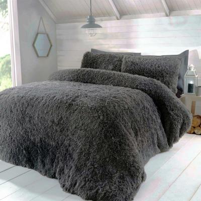 The Range Luxury Fur Soft Duvet Cover Set - Grey / King
