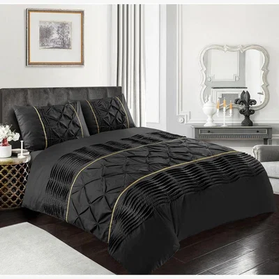 The Range Eleanor Embellished Black King Duvet Cover Set - Black