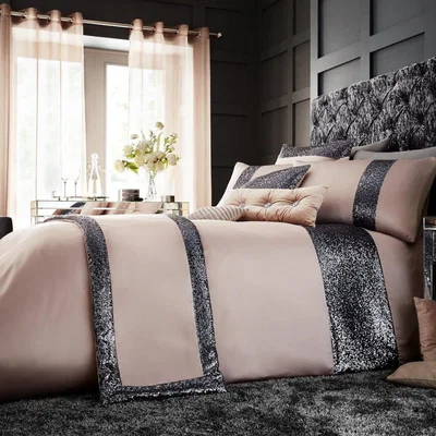 The Range Luxury Glamorous Duvet Cover and Pillowcase Set - Chambray / King