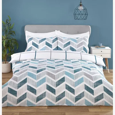 The Range Nevada Duvet Cover and Pillowcase Set - Teal / King