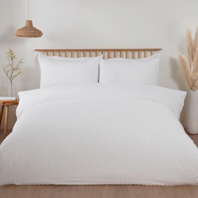 The Range Sienna Tufted Dot Duvet Cover and Pillowcase Set - Sage / King
