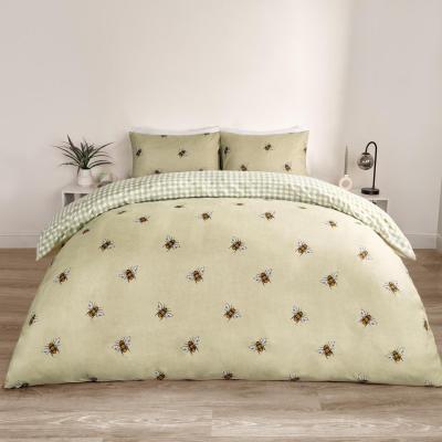 The Range Bee Striped Duvet Cover Set - Green / King