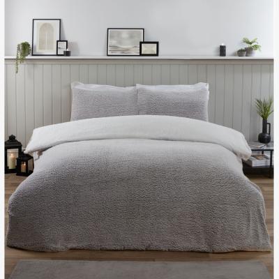 The Range Jasper Marl Fleece Duvet Cover and Pillowcase Set - Grey / King