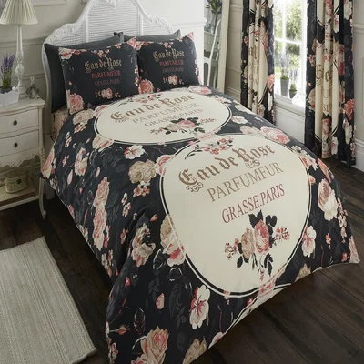 The Range Luxury IOLA Duvet Cover and Pillowcase Set - Black / King