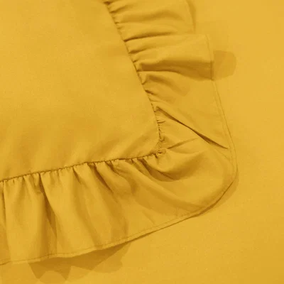 The Range Ruffled Borders Duvet Cover Set - Ochre / King