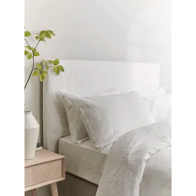 Cox and Cox White Washed Linen Replacement Headboard Cover - Kingsize