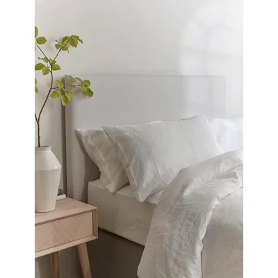 Cox and Cox Soft Grey Washed Linen Replacement Headboard Cover - Kingsize