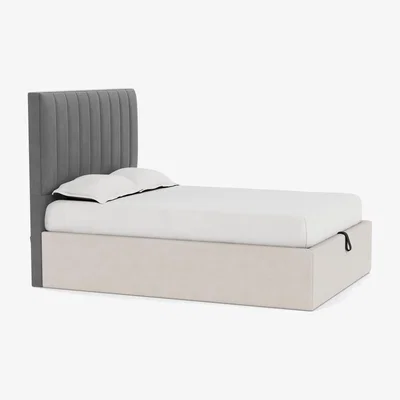 Heal's Heal's Retta Headboard King Smart Velvet Mercury - Heal's UK Furniture