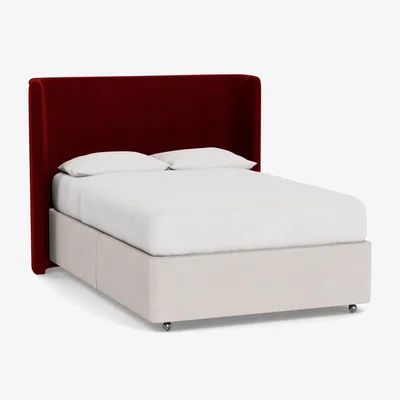 Heal's Heal's Monroe Headboard (Lift Storage) King Smart Luxe Velvet Mulberry - Heal's UK Furniture