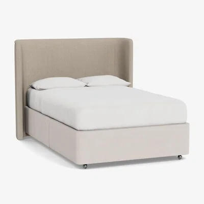 Heal's Heal's Monroe Headboard (Lift Storage) King Broad Weave Putty - Heal's UK Furniture
