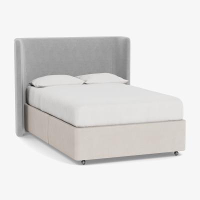 Heal's Heal's Monroe Headboard (Lift Storage) King Velvet Platinum - Heal's UK Furniture