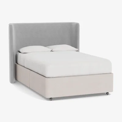 Heal's Heal's Monroe Headboard (Lift Storage) King Velvet Platinum - Heal's UK Furniture