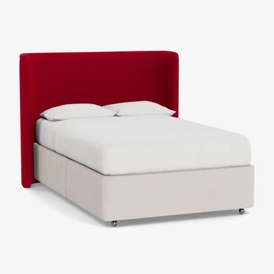 Heal's Heal's Monroe Headboard (Lift Storage) King Melton Wool Red Oxide - Heal's UK Furniture