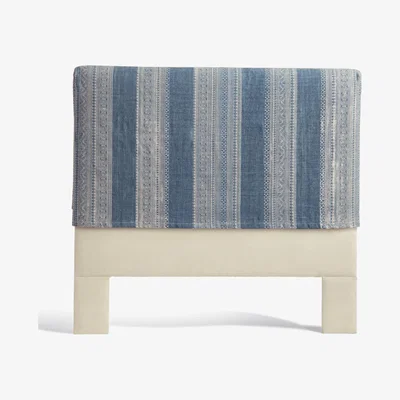 OKA OKA, Palayam King Headboard Loose Cover - Blue, Loose Covers, Cotton, Aztec