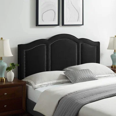 The Range Makis Plush 26 inch Strutted Headboard - Black / King