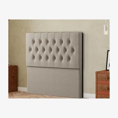 The Range Belgrave Headboard Floor Standing  Matching Buttons Malham Weave - Cream / King