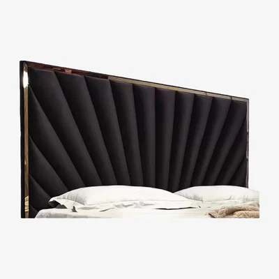 The Range Sunrise Bezel Luxury Headboard - Black   / King