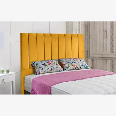 The Range Ellie 54 inch Floorstanding Headboard Plush Velvet - Mustard / King