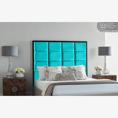 The Range Newland 54 inch Floorstanding Headboard Plush Velvet - Teal / King