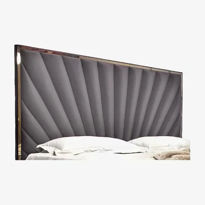 The Range Sunrise Bezel Luxury Headboard - Steel grey  / King