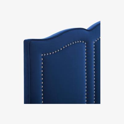 The Range Makis Plush 26 inch Strutted Headboard - Blue / King