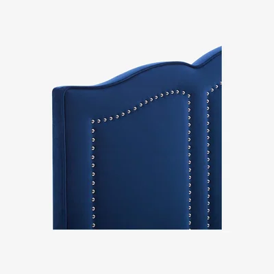 The Range Makis Plush 26 inch Strutted Headboard - Blue / King