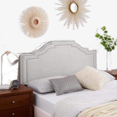 The Range Enrico Plush 26 inch Strutted Headboard - Silver / King