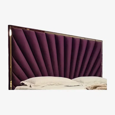 The Range Sunrise Bezel Luxury Headboard - Maroon  / King