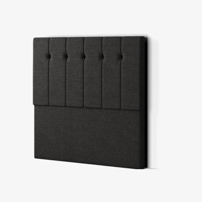 The Range Highland Headboard Floor Standing  Matching Buttons Linen - Black / King