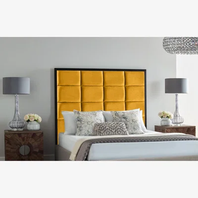 The Range Newland 54 inch Floorstanding Headboard Plush Velvet - Mustard / King