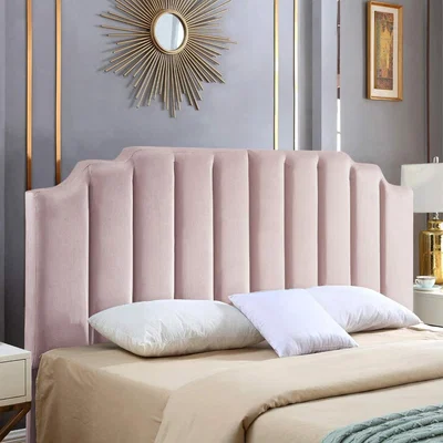 The Range Rincon Plush 26 inch Strutted Headboard - Pink / King