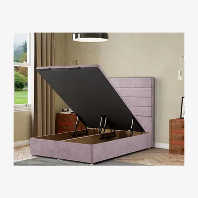 The Range George Ottoman Bed Floor Standing Headboard  Plush - Blush / King