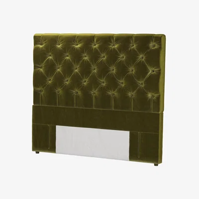 Sofa.com Standalone Rosalie 130cm King Headboard in Olive Cotton Matt Velvet - sofa.com