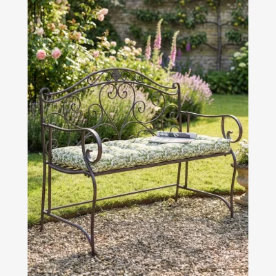 Dibor Heart Scrolled Iron Garden Bench