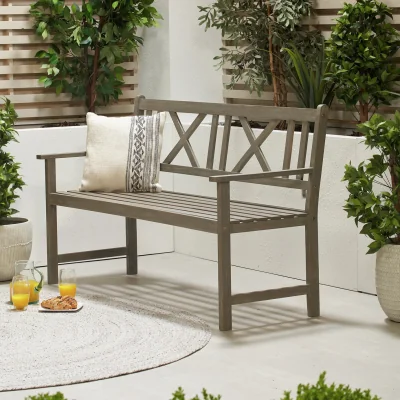 Habitat Pacific Cambridge 3 Seater Wooden Garden Bench - Grey