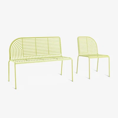 Habitat Habitat 60 Lucinda Metal Garden Bench & Chair - Yellow