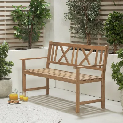 Habitat Pacific Cambridge 3 Seater Wooden Garden Bench - Natural