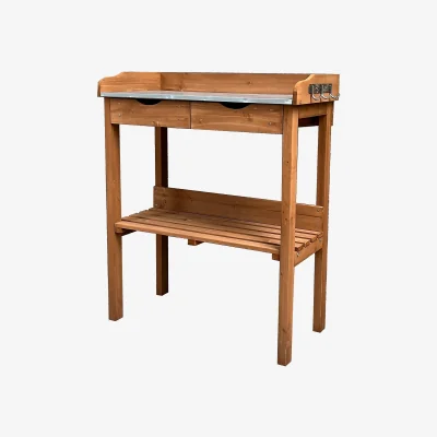 Homebase Garden Potting Bench with Two Drawers & Shelf