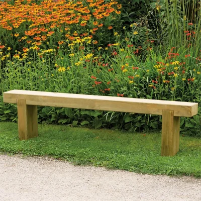 Homebase Forest Garden Wooden Sleeper Bench - 1.8m