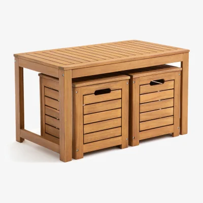 La Redoute Garden Acacia Bench and Storage Chests