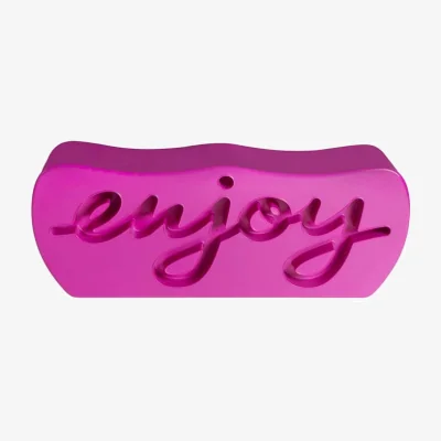 Made in Design Enjoy Bench plastic material pink / 2 seats - L 124 cm / Indoor & outdoor - Slide