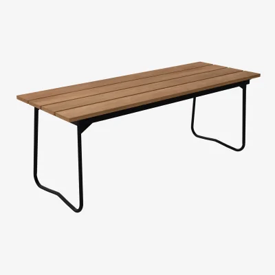 Nordic Nest Grythyttan Stålmöbler Bänk 8 bench Teak-black steel frame