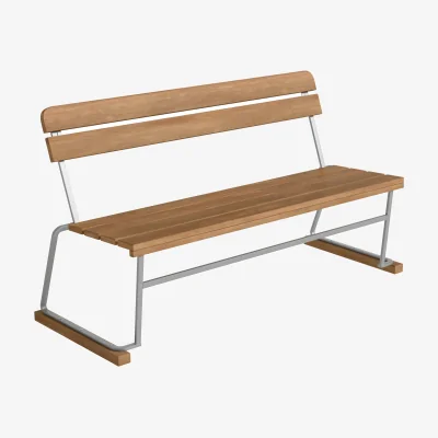 Nordic Nest Grythyttan Stålmöbler Sofa 3 Teak-galvanized steel